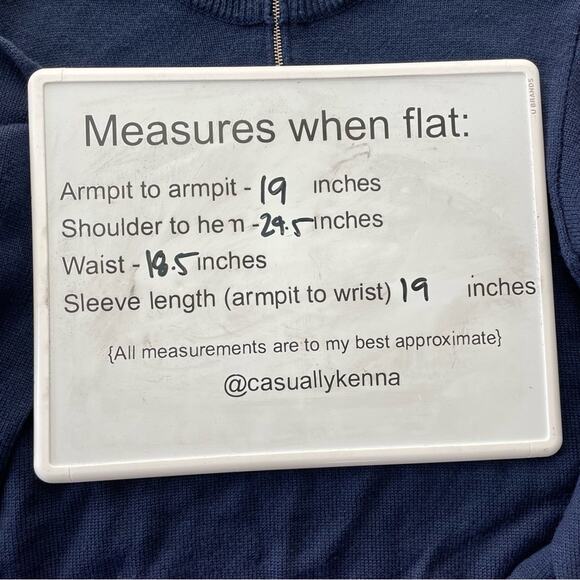 Victor Alfaro | Women’s Heart Graphic Sweater Navy Pullover Quarter Zip Knit S - Picture 8 of 8